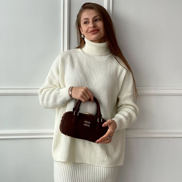 Сумка женская Miu Miu suede, шоколадная 20546-4 фото