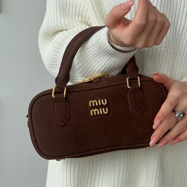 Сумка женская Miu Miu suede, шоколадная 20546-4 фото