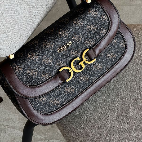 Сумка женская через плечо Guess Lux, коричневая 20489-1 фото