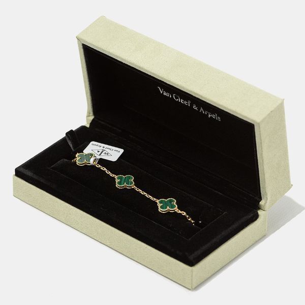 Браслет на руку Van Cleef & Arpels gold green срібний у позолоті 0317 фото