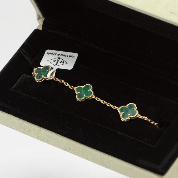 Браслет на руку Van Cleef & Arpels gold green срібний у позолоті 0317 фото