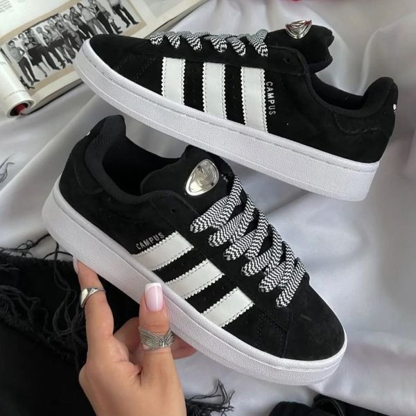 Кроссовки женские Adidas Campus 0OS Black+White, размер 36 B8707-10-36 фото